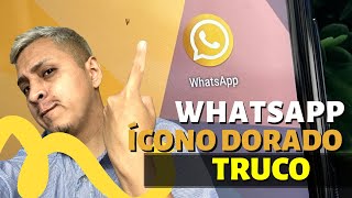 WhatsApp cambia el ÍCONO a color DORADO por AÑO NUEVO 2022  Truco [upl. by Eibrad]