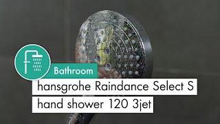 hansgrohe Raindance Select S hand shower 120 3jet with PowderRain [upl. by Yecal]