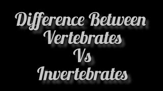 Vertebrates Vs Invertebrates Difference between Vertebrates and Invertebrates [upl. by Elhsa]