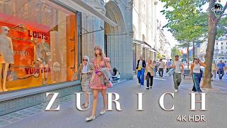 SWITZERLAND ZURICH 🇨🇭 Stroll through elegant City from Europaallee to Bahnhofstrasse 4K Walking tour [upl. by Graf]