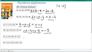 zad 23 str 182 WYRAŻENIA ALGEBRAICZNE Matematyka z plusem 7 [upl. by Free]