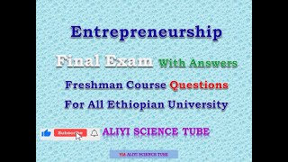 Entrepreneurship Final Exam With Answers Freshman Course correction 1 True 10 False 25 D 40 D [upl. by Okomot]