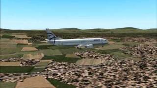 Fs2004 landing at Heraklion with Aegean Airlines B737400 [upl. by Helenka]