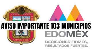 AVISO IMPORTANTE CONVOCATORIA 103 MUNICIPIOS [upl. by Resor]