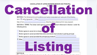 Cancellation of Listing Between Broker and Principal  Real Estate Form 206 [upl. by Turmel568]