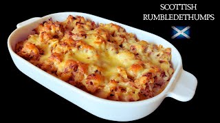 Scottish Rumbledethumps Recipe  Potato cabbage ham amp cheese bake [upl. by Anilak]