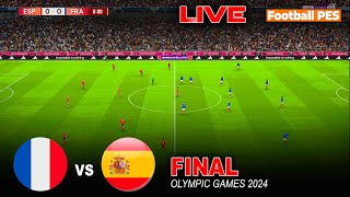 FRANCE vs SPAIN  Final Olympic Games PARIS 2024  Full Match  Realistic PES Gameplay [upl. by Irtimed98]