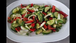 Avocado Cucumber Salad Vegan Avocado Salat ጣፋጭ የአቮካዶ ሰላጣ [upl. by Merna]