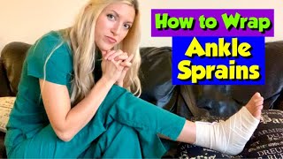 How to Wrap an Ankle Sprain with an Elastic Bandage  Nursing Skill Tutorial [upl. by Rogerio]