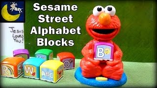 Sesame Street Elmos Find and Learn Alphabet Blocks Toy Review [upl. by Aem]