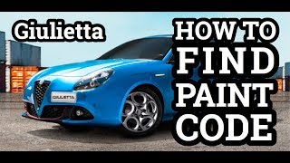 How To Find Paint Code Fast Alfa Romeo Giulietta Paint Number Location [upl. by Ellenor]