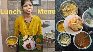 Todays Special Lunch Kathirikai Kara kulambu Aviyal Pudalangai kootu in Tamil [upl. by Kamerman]