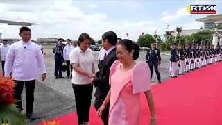 Pres Marcos greets VP Sara Duterte before his state visit to Vietnam  GMA Integrated News [upl. by Rumpf915]