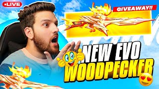 NEW EVO WOODPECKER AND 25 MILLION SPECIAL GIVEAWAY 👽 binzaid giveaway freefirelive [upl. by Constanta259]