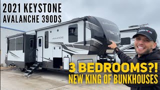 3 Bedroom Fifth Wheel My New Favorite RV  2021 Keystone Avalanche 390DS [upl. by Jeramie]