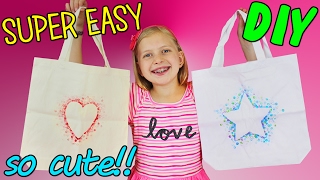 DIY Canvas Tote Bag  SUPER Easy Paint Craft [upl. by Ruth]