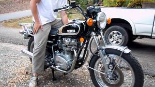 1975 Yamaha XS650 Walk around and cold start [upl. by Nalrah]