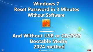 2024 How to Reset Windows 7 Password without any Software or Bootable USBCDDVD media [upl. by Sucramaj]