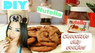 Best NUTELLA Chewy Chocolate Chip Cookies [upl. by Aihsened]