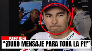 ¡EL IMPACTANTE MENSAJE DE CHECO PÉREZ DEJA A LA F1 EN SHOCK TOTAL [upl. by Llertnor]