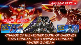 GBGW54 BUILD BURNING GUNDAM MASTER GUNDAM GAIA GUNDAM SETSUNA F SEIEI AUEL REVIEW amp EVENT GACHA [upl. by Annalee]