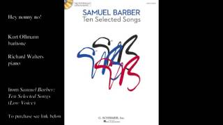 Samuel Barber quotHey nonny noquot Low Voice [upl. by Asssilem753]