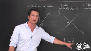 Droites parallèles et perpendiculaires  Géométrie plane  Maths 6e  Les Bons Profs [upl. by Winonah]