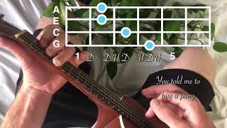 tally hall  hidden in the sand  ukulele tutorial with chords and lyrics [upl. by Kevina]