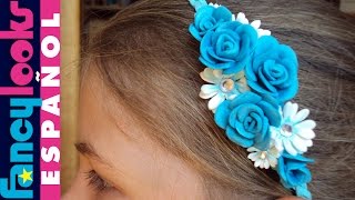 Cómo hacer Diadema de rosas y margaritas de goma eva [upl. by Anujra]