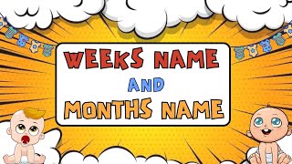 Weeks name and Months name  Sunday Monday  January February [upl. by Lyrrehs]