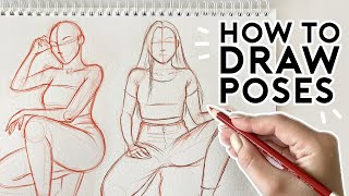 HOW TO DRAW POSES Half Body amp Sitting Poses  Drawing Tutorial [upl. by Teragram]