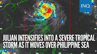 Julian intensifies into a severe tropical storm as it moves over Philippine Sea [upl. by Yuht498]