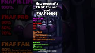 HOW MUCH OF A FNAF FAN ARE YOU 2 FNAF Songs Challengeshortsfnaf fivenightsatfreddys fnafsongs [upl. by Nnaharas466]