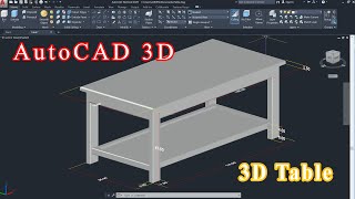 AutoCAD 3D How to draw Table AutoCAD tutorial 3D Modeling Autodesk Sketches [upl. by Quint]