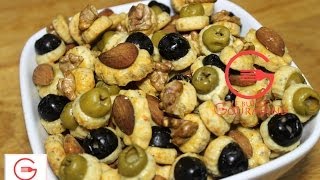 Mini Sablés salés aux Olives Noix et Amandes  Le Buffet Gourmand [upl. by Wey]