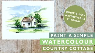 How To Paint A Simple Watercolour Country Cottage [upl. by Towny]