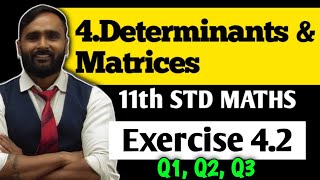 11th MATHS  4DETERMINANTS AND MATRICES  Exercise 42  Q1 to Q3  PRADEEP GIRI SIR [upl. by Nesbitt795]