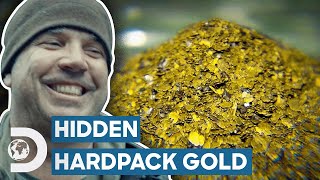 Chunky Gold Nuggets Hidden Inside Hardpack  Gold Rush White Water [upl. by Depoliti]