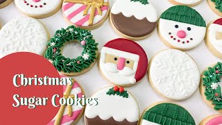 Circle Shape Christmas Sugar Cookies  Satisfying Cookie Decorating Video [upl. by Aldas997]