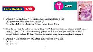 KSSM Matematik Tingkatan 5 Ubahan latih kendiri 11b no3no5 ubahan langsung bab 1 variation [upl. by Aan]