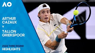 Arthur Cazaux v Tallon Griekspoor Highlights  Australian Open 2024 Third Round [upl. by Kussell]