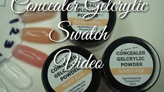 ShebaNails Concealer Gelcrylic Powder Swatches 2015  DivaDollFlawless [upl. by Eelek]