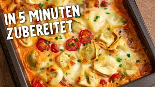 TORTELLINI AUFLAUF einfacher amp leckerer geht’s nicht vegetarisches Rezept [upl. by Etak]