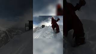 Rock Drops on a Snowboard in Action on a powder day at Arapahoe Basin ski area Colorado USA [upl. by Fiorenza]