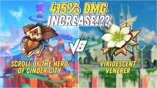 Scroll of the Hero of Cinder City vs Viridescent Venerer  Artifact Comparison  Genshin Impact [upl. by Naiviv688]