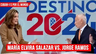 Acalorado debate entre la congresista María Elvira Salazar y Jorge Ramos por Trump y los hispanos [upl. by Enelym229]