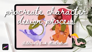 how I draw animals  procreate childrens book characters art process ⁎⁺˳✧༚ [upl. by Lovering439]