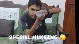 Eating Chips and bottle flip challenge funny video mukbang [upl. by Acinom844]