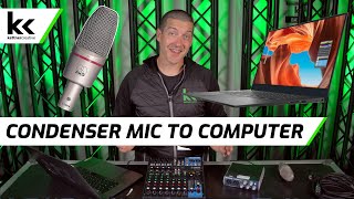 How To Connect Condenser Mic To Computer Mac or PC [upl. by Kendrick]