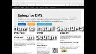 How to install SeedDMS on Debian [upl. by Donahoe243]